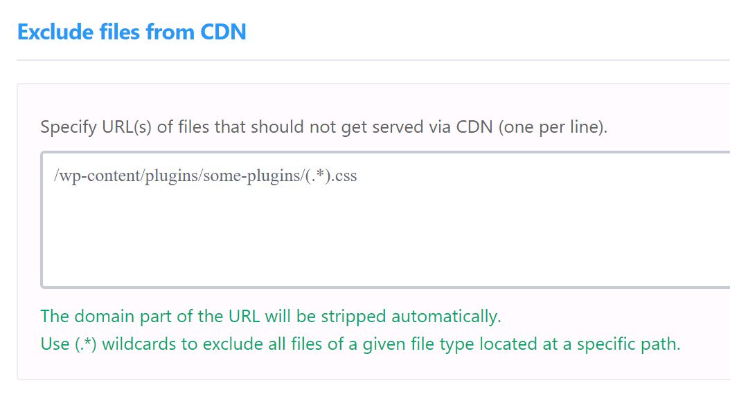 Exclude Files from CDN