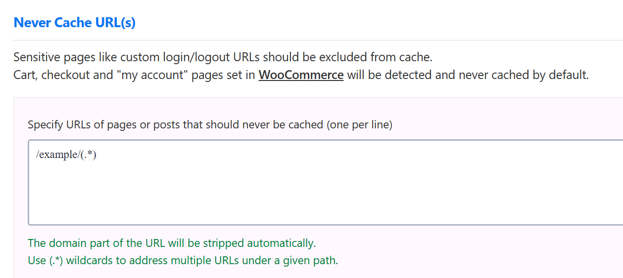 Never Cache URL