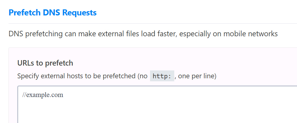 Prefetch DNS Requests